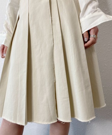 Beige Pleated Skirt #250220